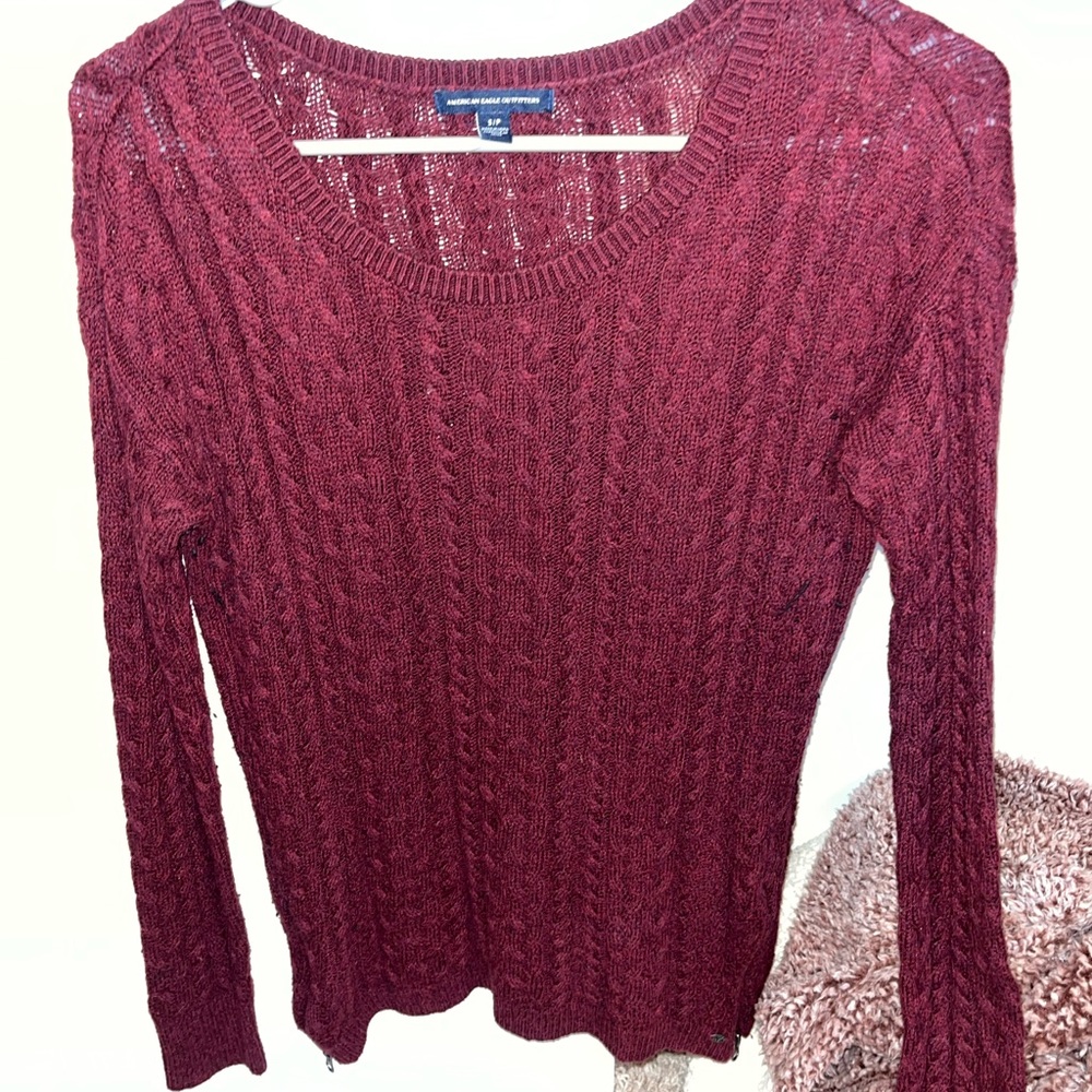Red long sleeve sweater